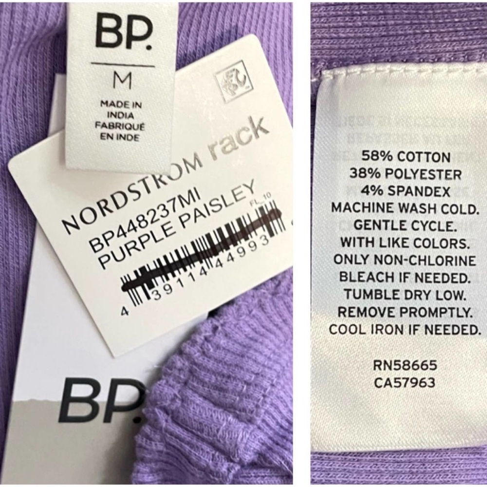 NWT BP Scalloped Ribbed Tank Bodysuit Purple Medium - Picture 4 of 5